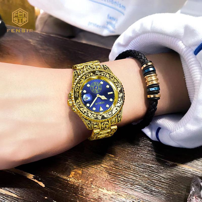 Finshi Two-and-a-half-hand for Luxury Stainless Steel Quartz Watch Fashionable Business Luminous Calendar Waterproof