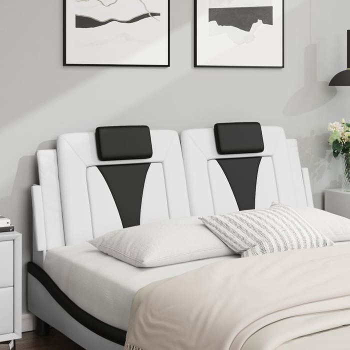 VidaXL Coussin de Tête de Lit, Oreiller de Lecture avec Fermeture à Glissière, Coussin de Lecture pour Lit Chambre, Noir et 374787