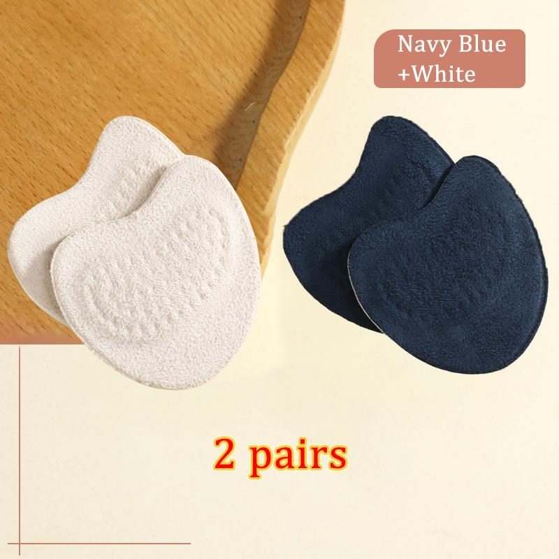 4pcs Sandals Anti-slip Forefoot Pads Stickers Thickened Suede Forefoot Half Inserts High Heel Pain Relief Toe Cushion Foot Care