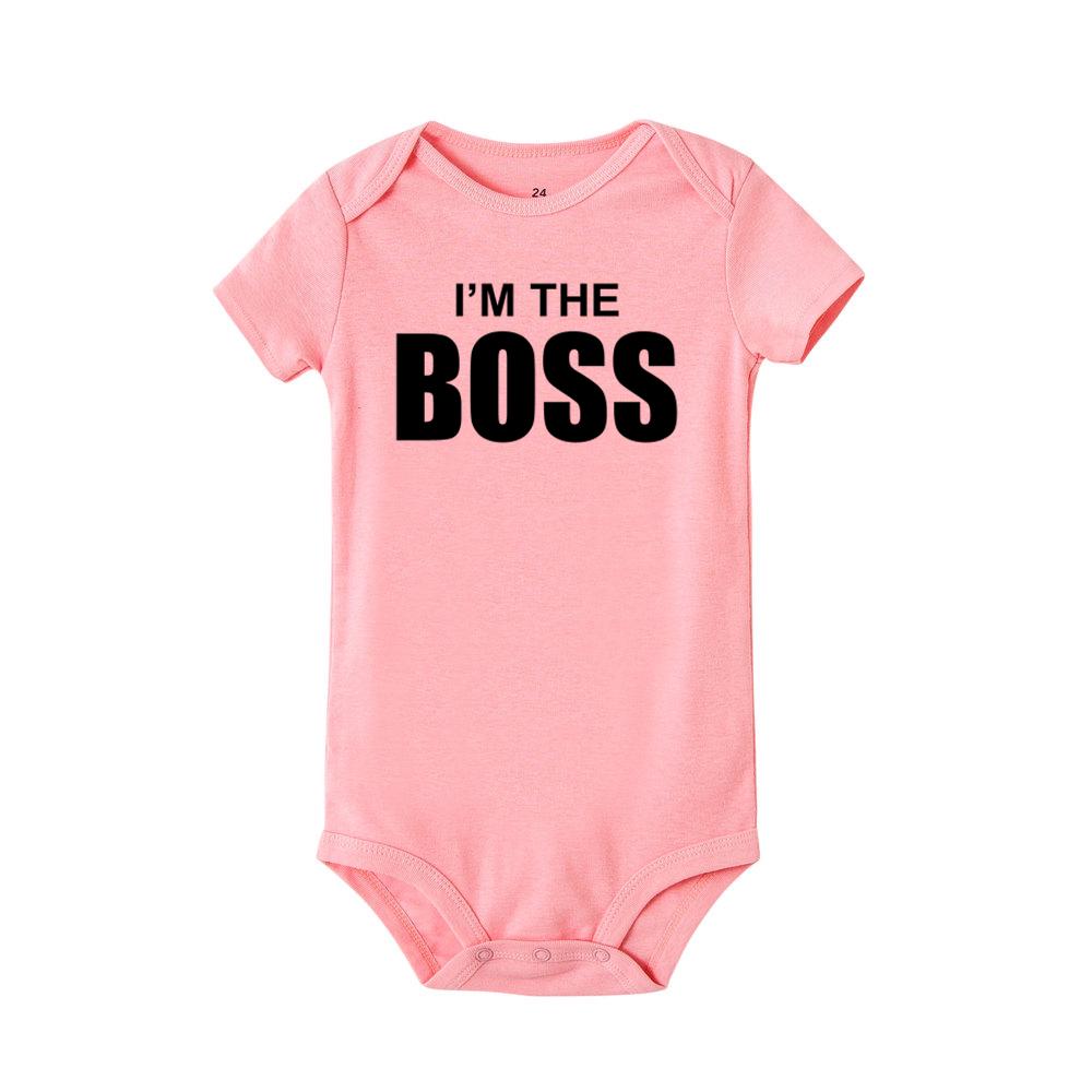 Lustiger Strampler für Neugeborene aus Baumwolle mit Aufdruck „I'm The Boss“, niedlicher Jumpsuit-Body