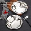 Jingzhou 304 Stainless Steel Four-Compartment Divided Meal Plates