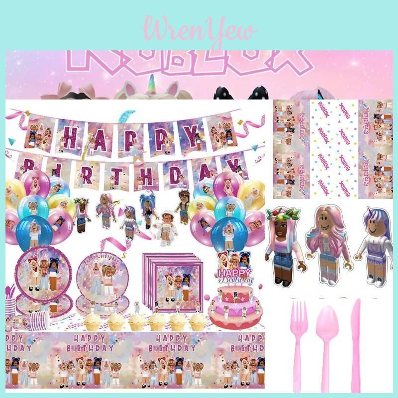 Stylish Roblox Girl Party Supplies For Kids Birthday Decorations