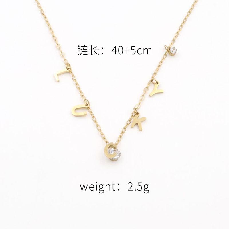 Свежий Воздух Сяоцин Титановая Сталь Английская Буква Счастливый Подвеска Счастливая Ключичная Цепочка Украшения для Девочек