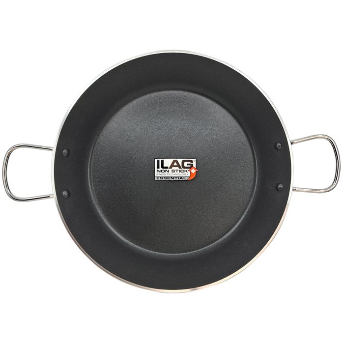 Poêle À Paella Induction 46cm 11-12 Portions, Antiadhésive Sans PFOA, Aluminium Briebe Zafrán Noir 00959