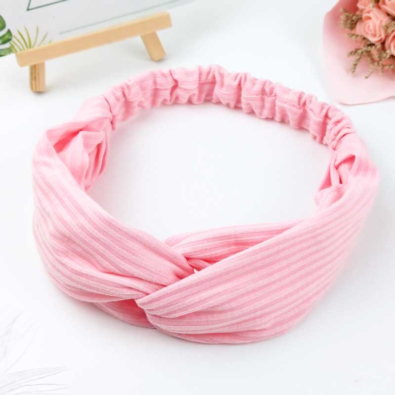 Scrunchies Frau Geknoteter Turban Haaraccessoires für Mädchen Stirnband Turban Elastisches Haarband Kopfwickel Gestreifte Haar-Scrunchies