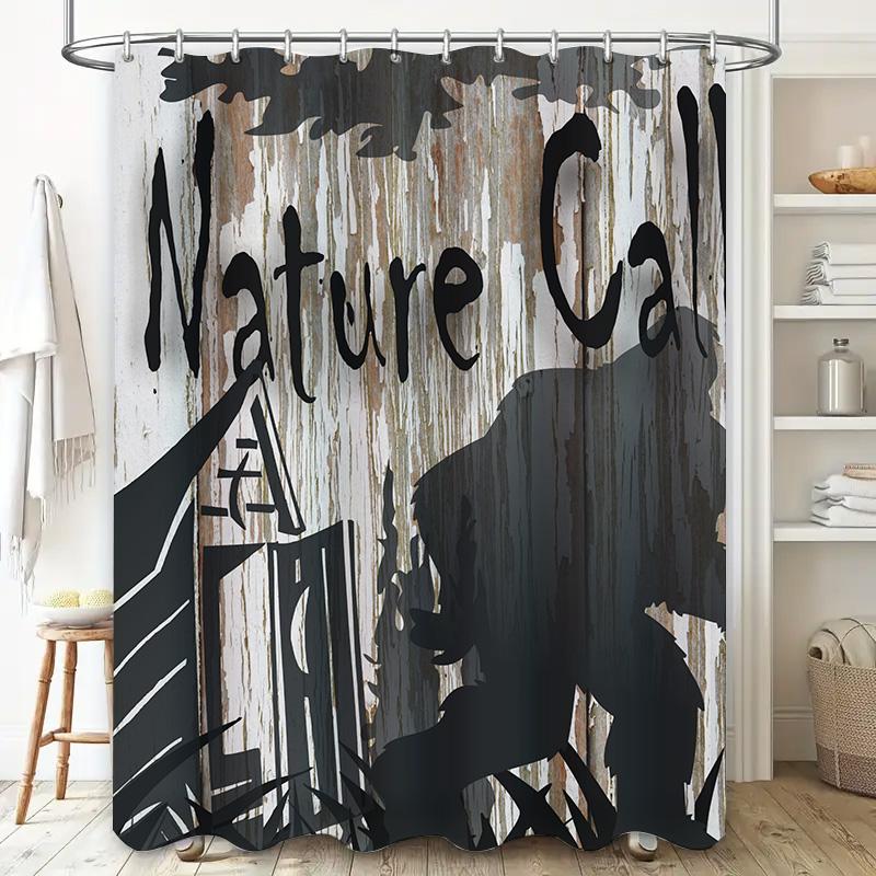 Nature's Beauty Shower Curtain Wildlife Print Bathroom Decor for Home Decoration