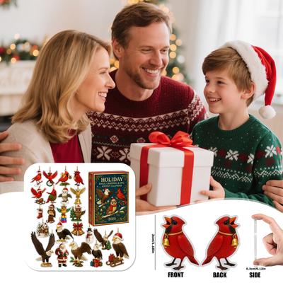 2D Flaches Acryl Überraschungsbox 24 Stück Anhänger mit Flugzeugbox Weihnachten Vogelüberraschungsbox, Geeignet für Geschenke zur Feier der Feiertage