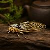 Exquisite Zink-Zinklegierung Tierstatue Mini Vintage Insektenskulptur Kreative Zikadenfigur Teeverkostung
