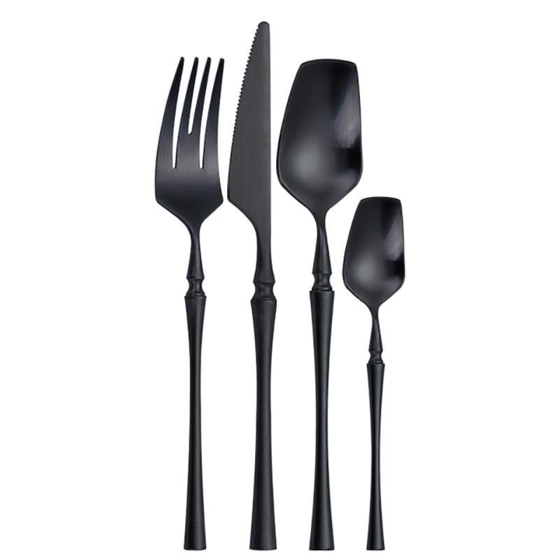4Pcs High Quality Cutlery Set Elegant Stainless Steel Dinnerware Knife Fork Spoon Tableware Set Luxury Silverware Flatware Set