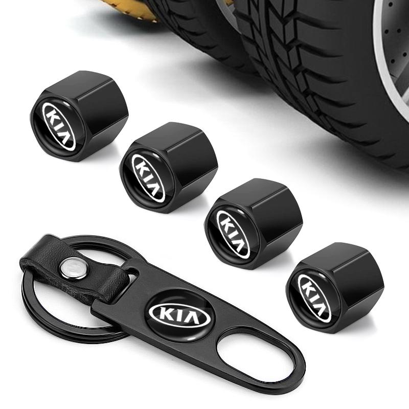 5PCS/1Set Car Tire Valve Cap Wheel Stem Cover with Wrench KeyChain For KIA Sportage Ceed Rio 3 4 K2 K3 K4 K5 K6 K7 K8 Picanto Sorento Optima Cerato