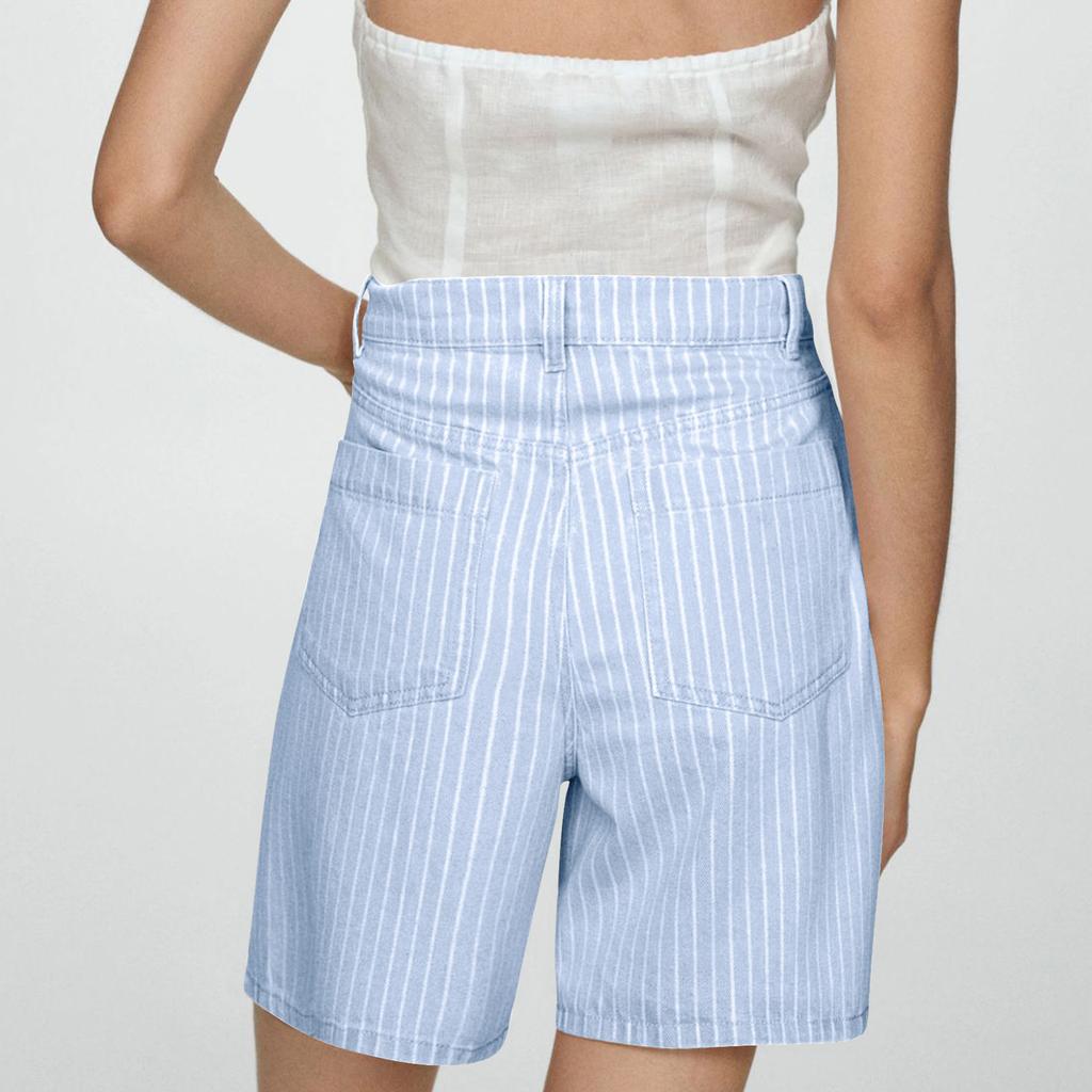 Women High Waisted Trendy Stretchy Denim Shorts Length Cutoff Loose Fit Shorts