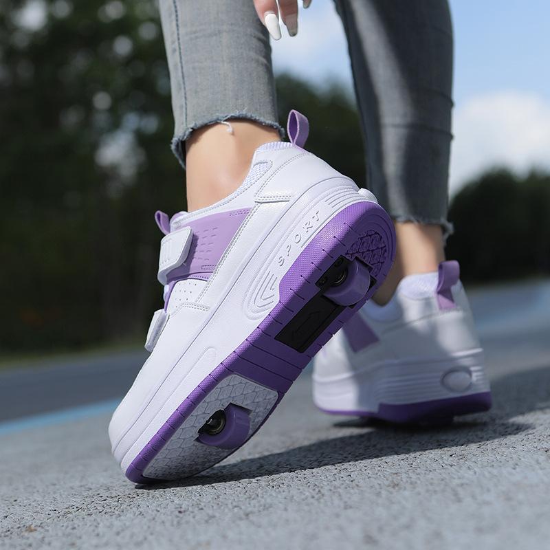 

Детская обувь Runaway Shoes для мальчиков и девочек, обувь для взрослых Burst Shoes, двухколесная обувь Flying Shoes, обувь на колесах, школьные роликовые коньки для девочек 37