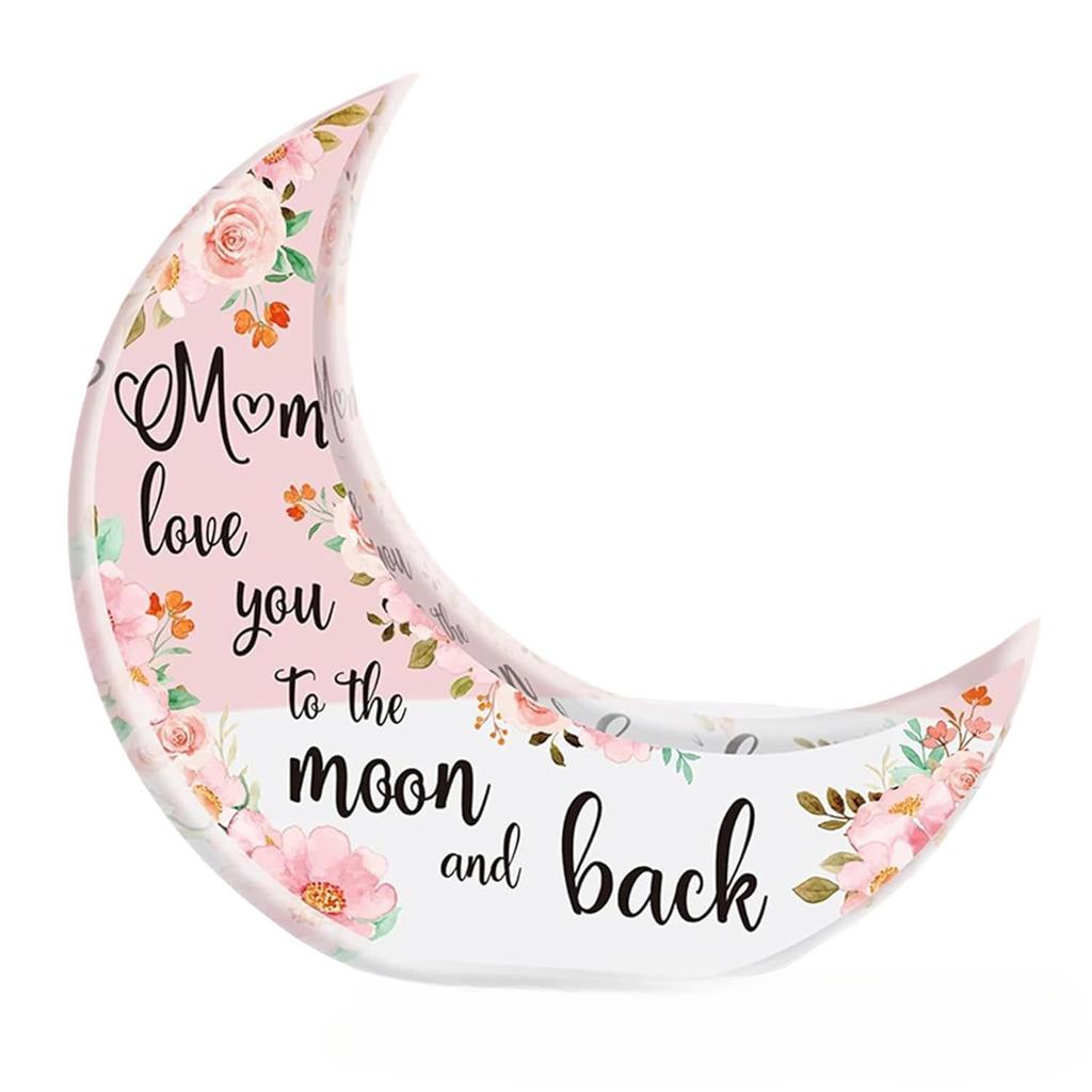 1 Piece Moon Shaped Acrylic Desktop Decoration Engraved Acrylic Ornament  Creative Design, Suitable for Festivals Birthday Gifts