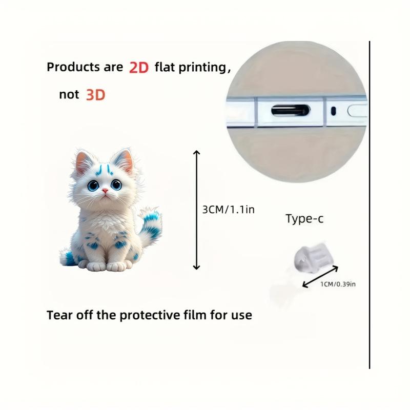 Acrylic Blue Stripe Cat Dust Plug