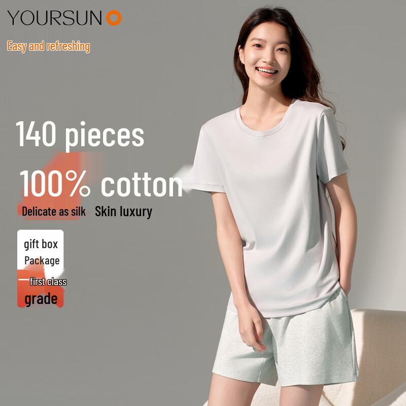 Yiershuang 140-Count Pure Cotton Women s Short-Sleeve T-shirt L (100-120 lbs)