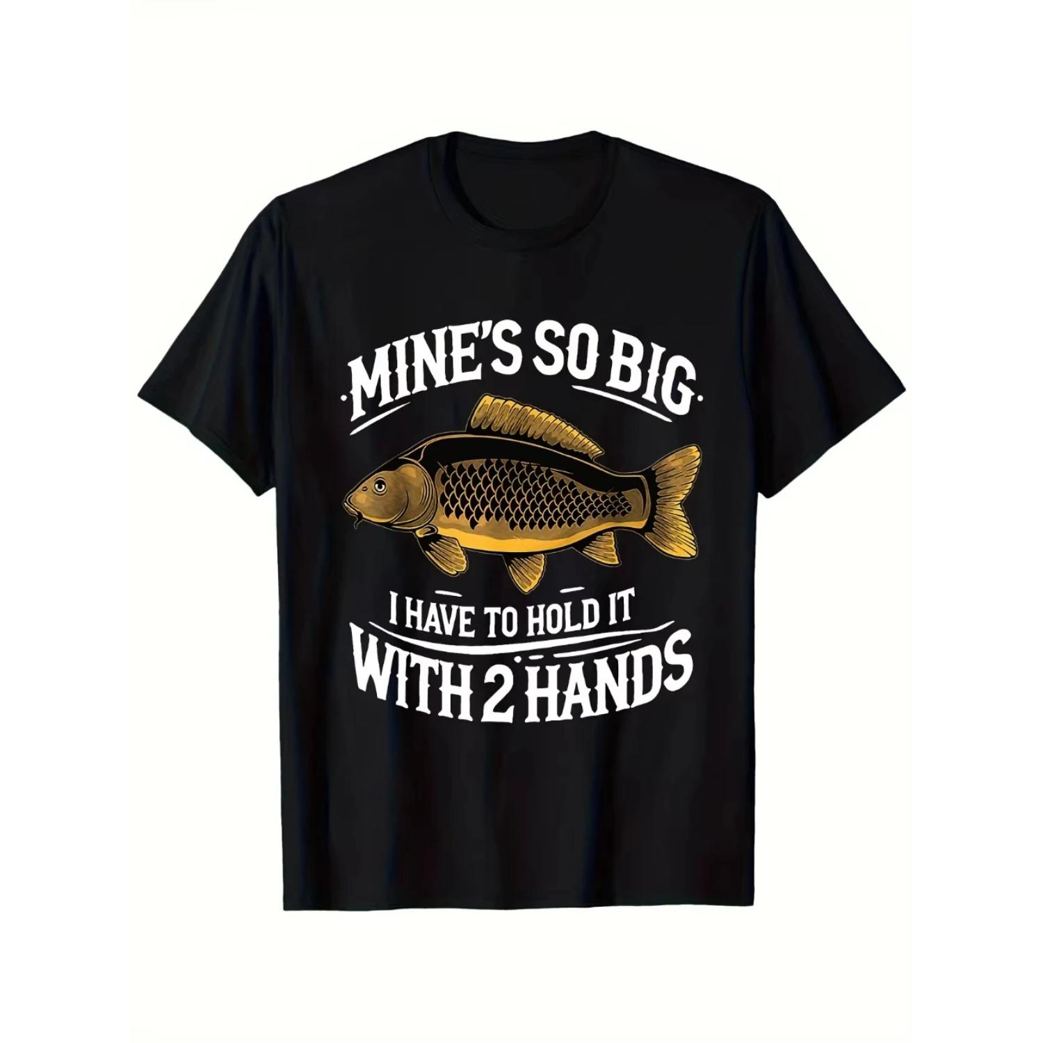 

Men S Funny Carp Fishing T-Shirt Black Casual Crew Neck Short Sleeve Tee Ideal for Summer Outdoor Activities Print Regular Fit S чёрный