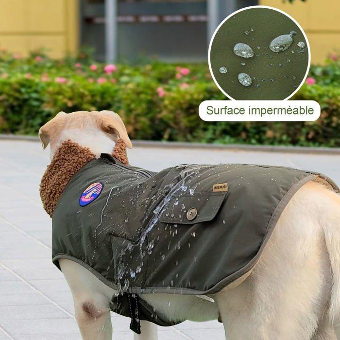 Manteau pour chien - IREENUO - JX-DE-DOG FLIGHT SUIT-3XL - Imperméable - Col en fourrure - Taille 3XL