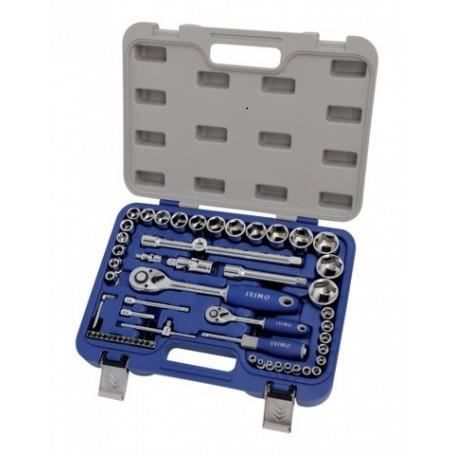 Coffret De Douilles - IRIMO - 1/4 1/2 - 58 Pièces - Acier De Haute Qualité - Boîte De Rangement Pratique