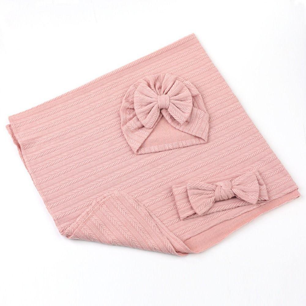 Soft Fabric Infant Swaddle Blanket Solid Color Baby Receiving Blanket  Home Swaddling