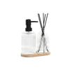 Soap Dispenser and Diffuser Set - ITEM - Grooved Glass - Bamboo Holder - 200 Ml - Scandinavian Style