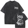 Washed Vintage Metal Rock Band Gojira Skeleton Graphic T-shirt Men Women Fashion Man Streetwear