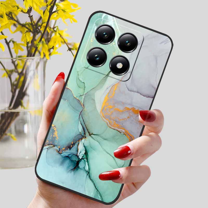 For Xiaomi 14T / 14T Pro Case Fashion Black TPU Marble Painted Cover for Xiaomi 14T Pro Shockproof Shell Capa Silicon Bag 6.67''