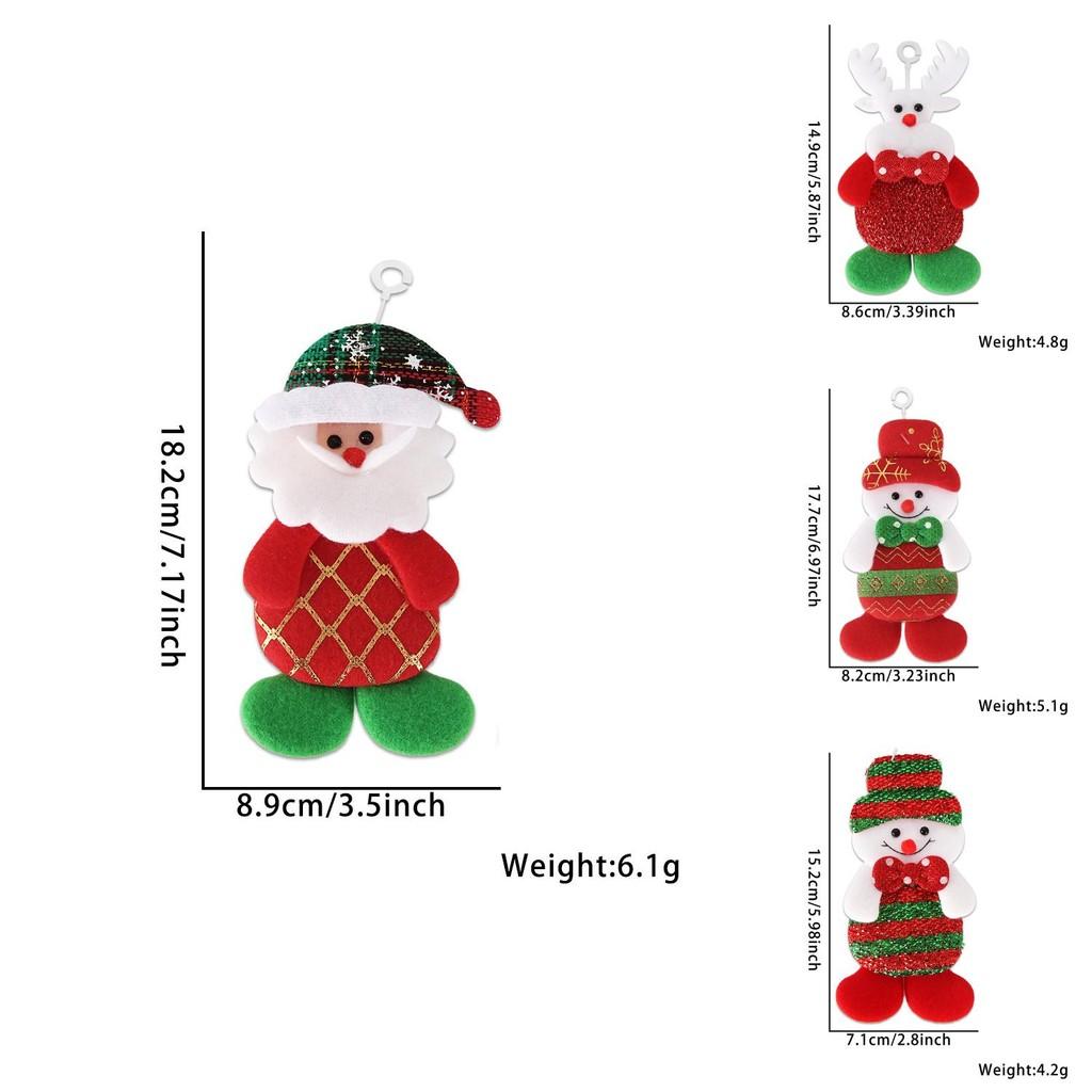 Charming Plush Christmas Decorations For Trees With Snowman Reindeer And Bear Design