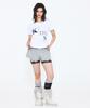 Kimseupeulesikoteunmakes Mesh Star Check Applique T-Shirt White