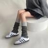 Women Leg Warmers Knitted Splicing Design Winter Warm Legwarmers Gothic Korean Style Furry Leg Warmers Socks Thigh Bands
