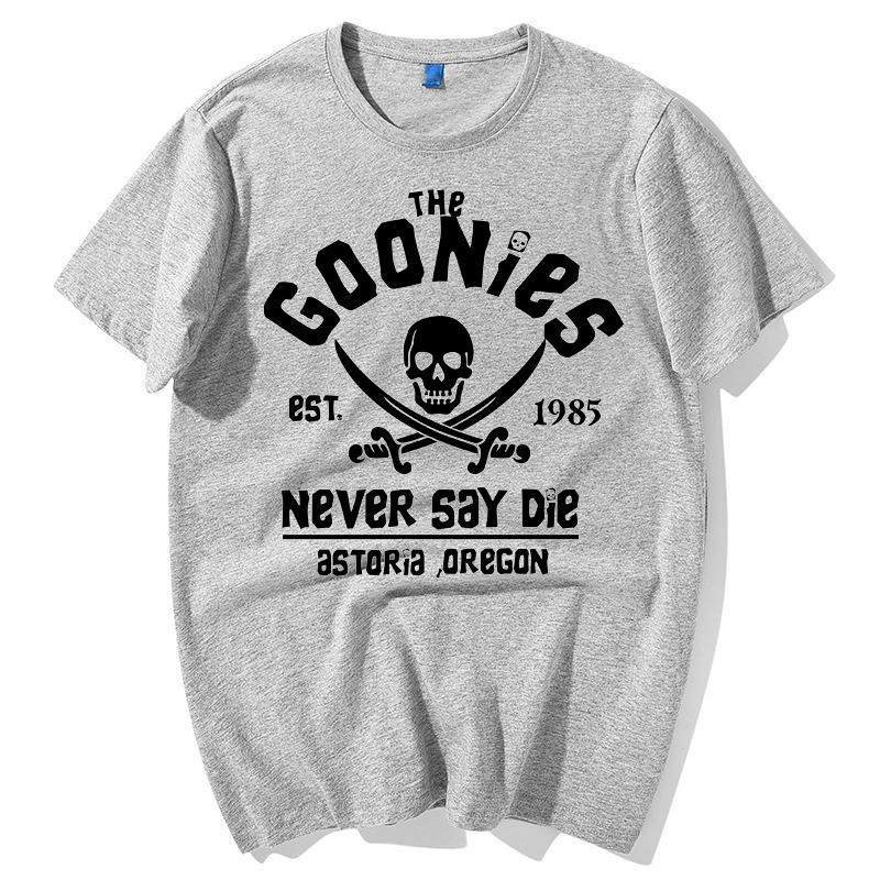 Cool Skull The Goonies 1995 Never Say Die Astoria Oregon Print T-shirts For Women Summer Fashion Casual Short Sleeve Round Tee Tops
