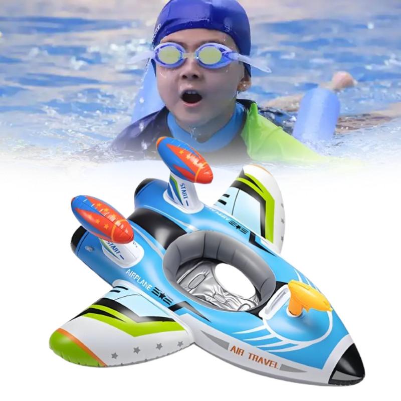 Airplane Kids Swim Ring Tube Inflatable Swimming Ring Seat Material Ecofriendly