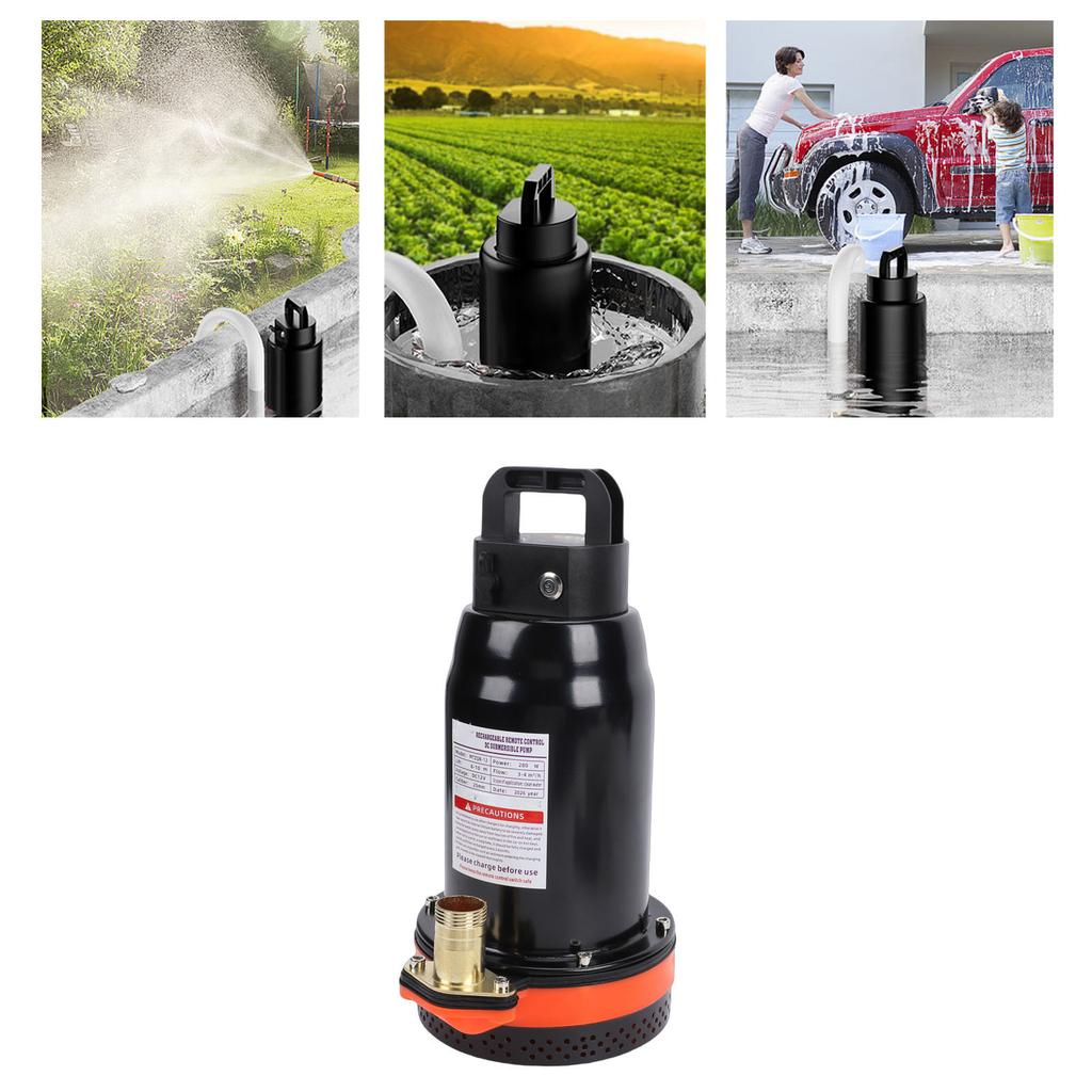 Remote Control Submersible Pump Small Direct Current   for Pool Hot Tub Basement Garden Drainage 280W 3- ³Celsiush 10M   Hose