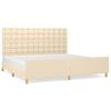Vidaxl Bed Frame Without Mattress, Cream, 200X200 Cm, Upholstered
