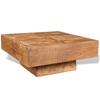  Square Mango Wood Coffee Table, Brown