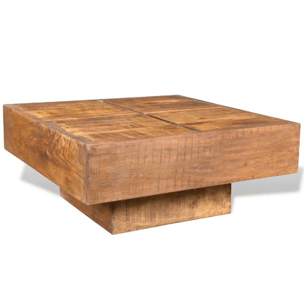 Square Mango Wood Coffee Table, Brown