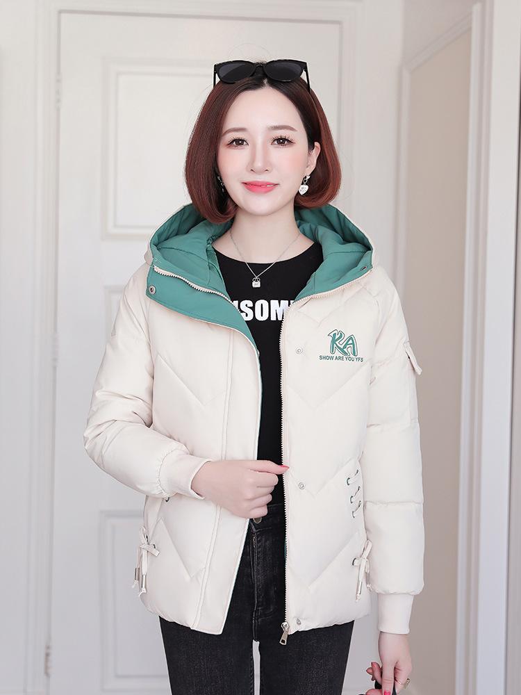 

Women s short clothes, winter warm jackets, loose and thickened women s slim-fitting clothes, student jackets, women M білий