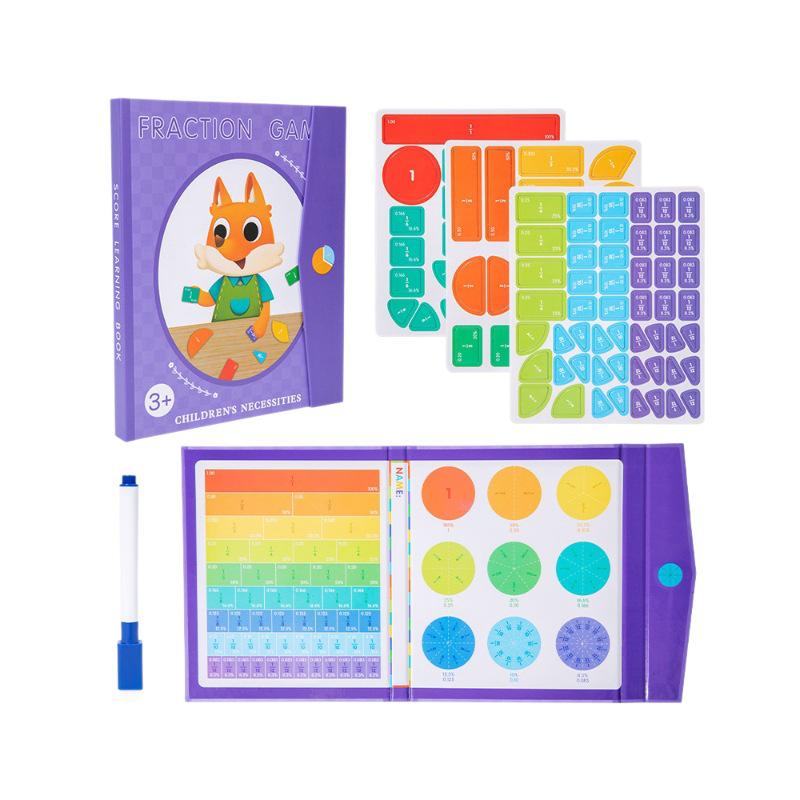 Children's Magnetic Fraction Learning Book: Math Addition & Subtraction Teaching Aids