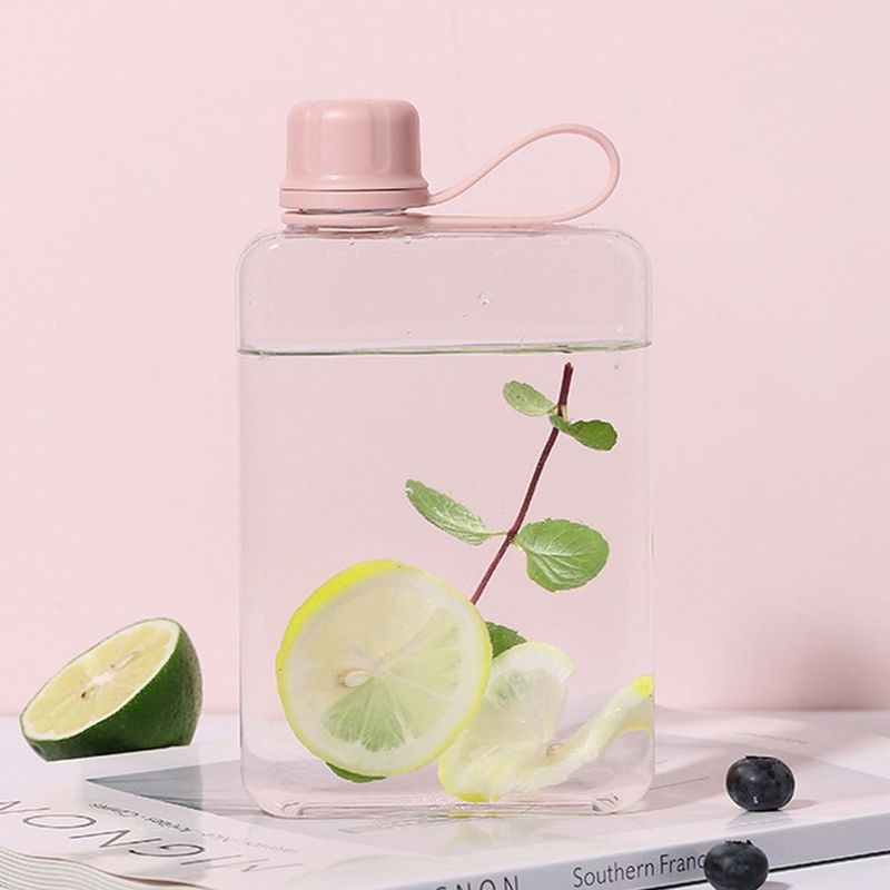 New 240ml/320ml Water Bottle Multicolor Rectangle Sports Kettle Plastic Clear Transparent Fruit Tea Cup Kettle Outdoor Sport