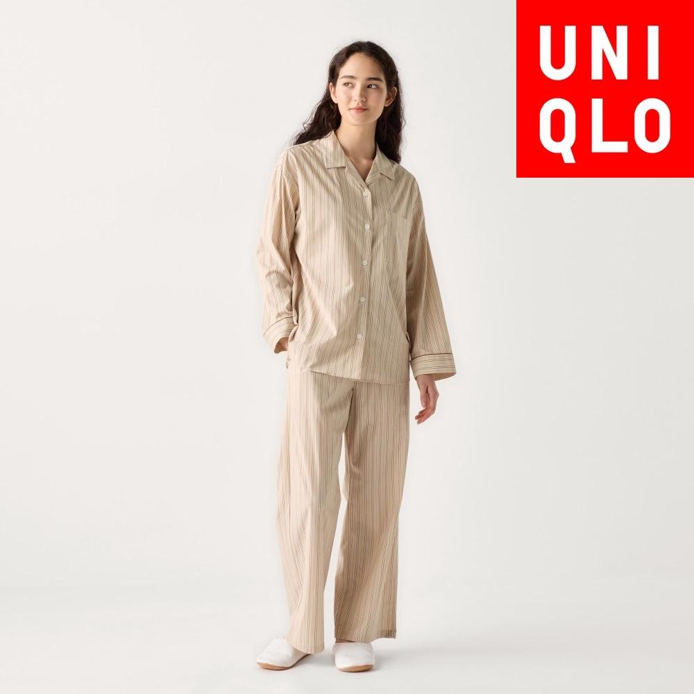 

Пижама Uniqlo из хлопковой смеси с длинными рукавами в полоску 30 NATURAL/WOMEN 3XL