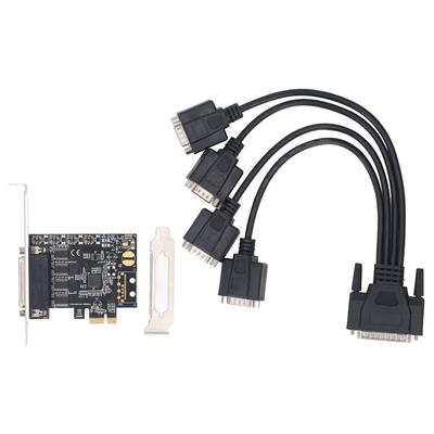 PCIE 1X Serial Adapter Card DB25 To 4 Port DB9 R232 PCI Express Serial Card with ASIX AX99100 Chip