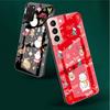 Snowman Christmas Cartoon Glass Case For Samsung Galaxy S22 S20 FE S21 Plus Phone Cover S10 5G S9 Note 20 Ultra 10 Lite Shell