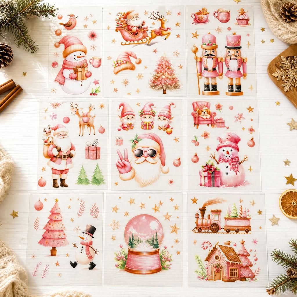 Christmas Window Stickers Set, Holiday Glass Decals for Winter Window and Mirror Decor
