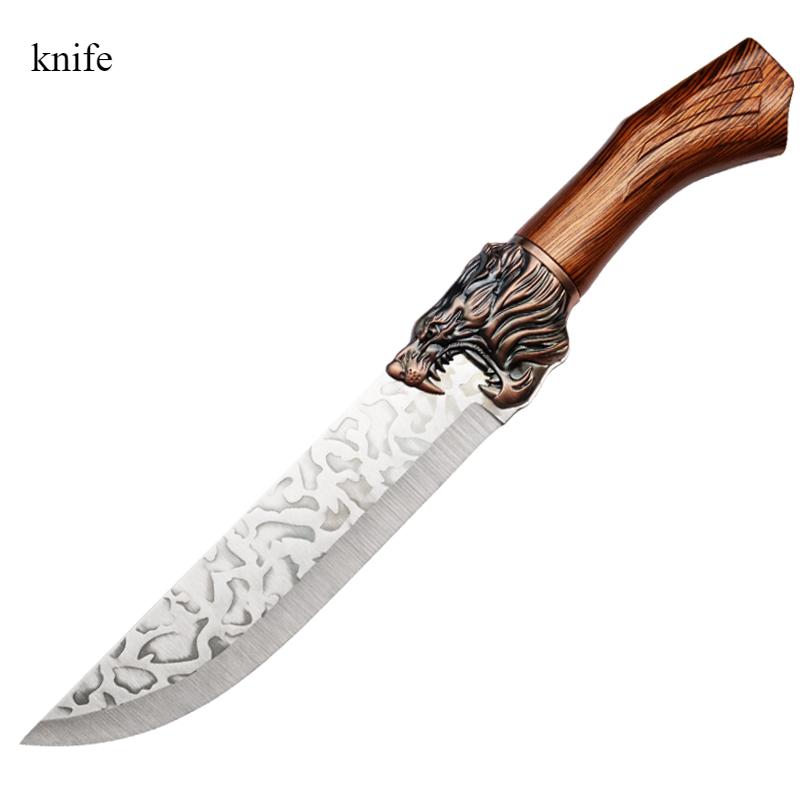 4pcs Stainless Steel Hand Forged Kitchen Knife Boning Knife Killing Pig Knife with Sharp Butcher Knife Fruit Knife