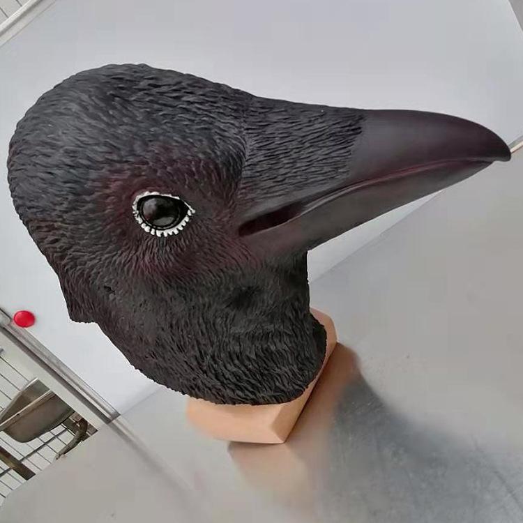 New Halloween Crow Mask Latex Animal Beak Headgear cos Funny party costume props
