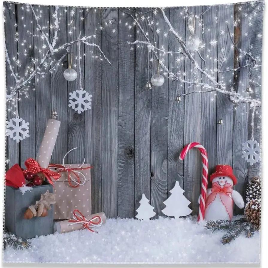 Christmas Cute Snowman Tapestry Bedroom Living Room Home Christmas Decoration Tapestry