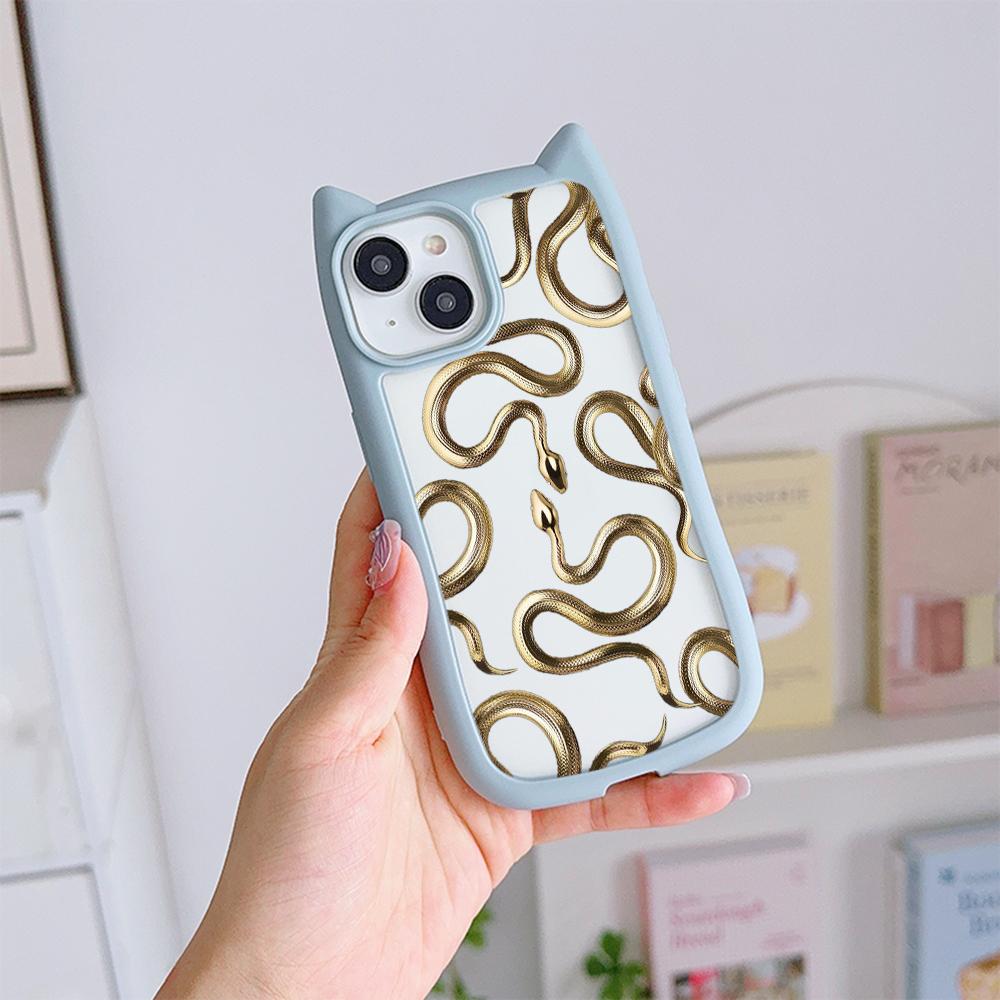 Мягкие чехлы для телефонов с кошачьими ушками для iPhone 16 15 13 12 11 Pro Max 14 Plus — фото 12