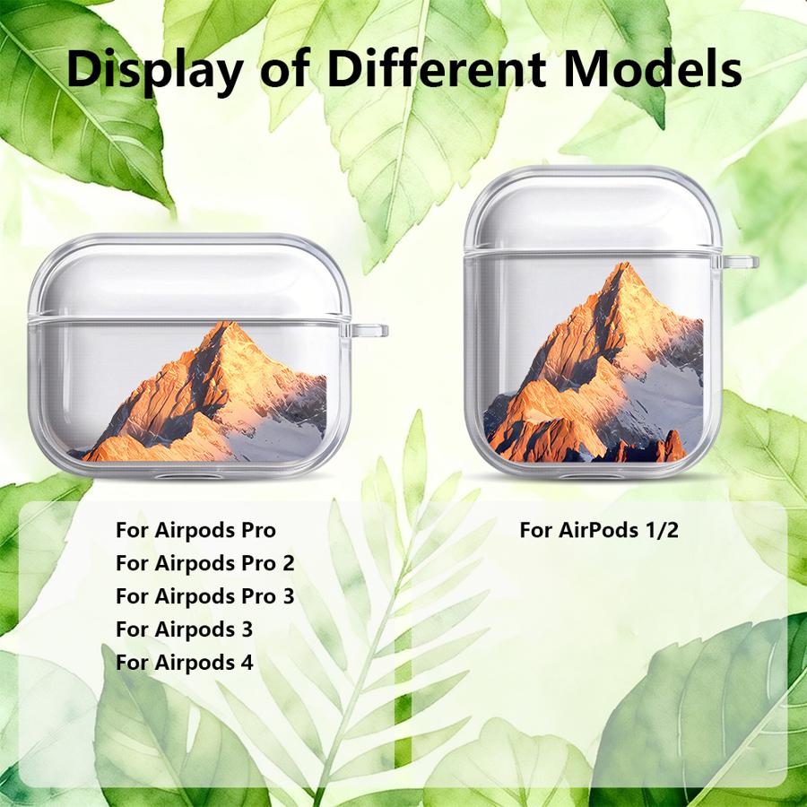 Case For Airpods Pro3 Pro2 1 4 2 Pro 3 Clear Earphone Cases Cover Snow Mountain Range