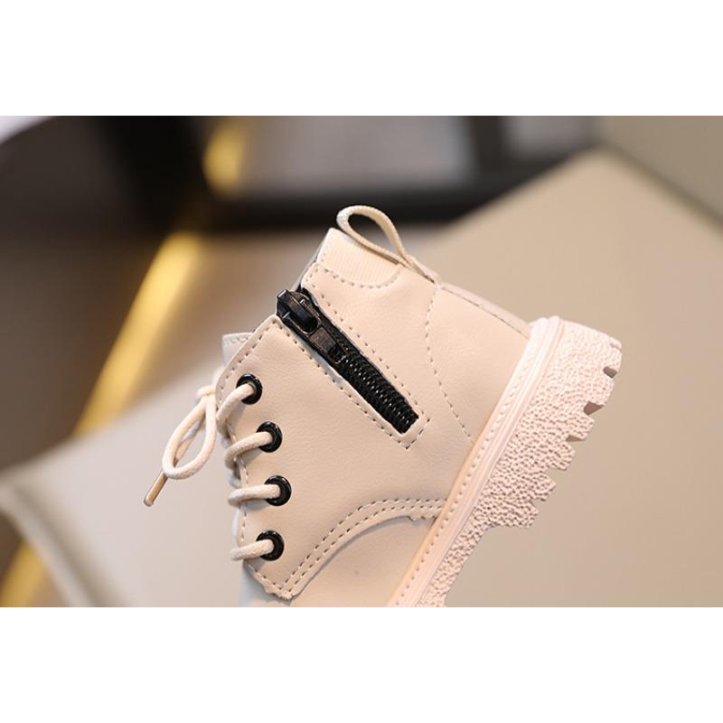 Autumn New Style Children's Fashion British Short Boots / Boys' Side-Zipper Trendy Martin Boots / Girls' Soft-Sole Casual Boots (Solid Color)