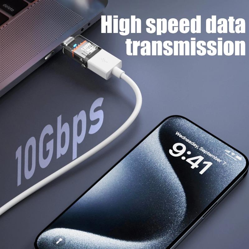 4-1PCS USB C To USB A Male To Female Phone Adapters 120W High-speed Data Transfer Converter for Samsung IPhone 16 15 IPad Tablet