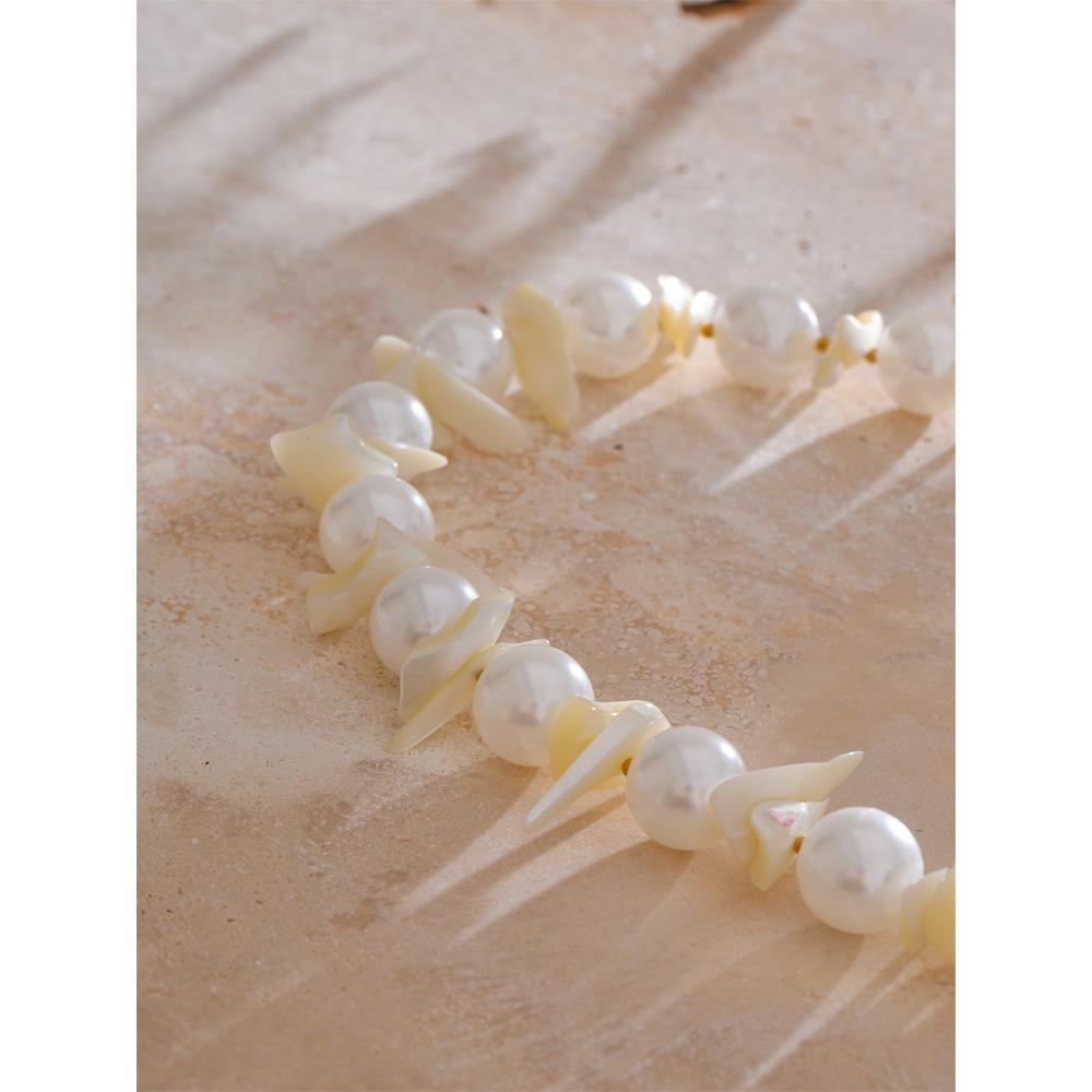 Eetit Ankünfte Gelbe Große Muschel Anhänger Halskette Ozean Stil Simulierte Perlen Kette Handgefertigt Hochwertiger Schmuck 2025